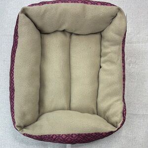 Cozy Tan and Pink Pet Small Bed